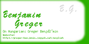 benjamin greger business card